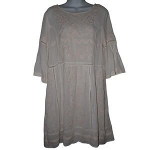 Akemi +Kin Ivory Embroidered Lace Dress SZ M Fairy‎ Cottagecore Anthropologie